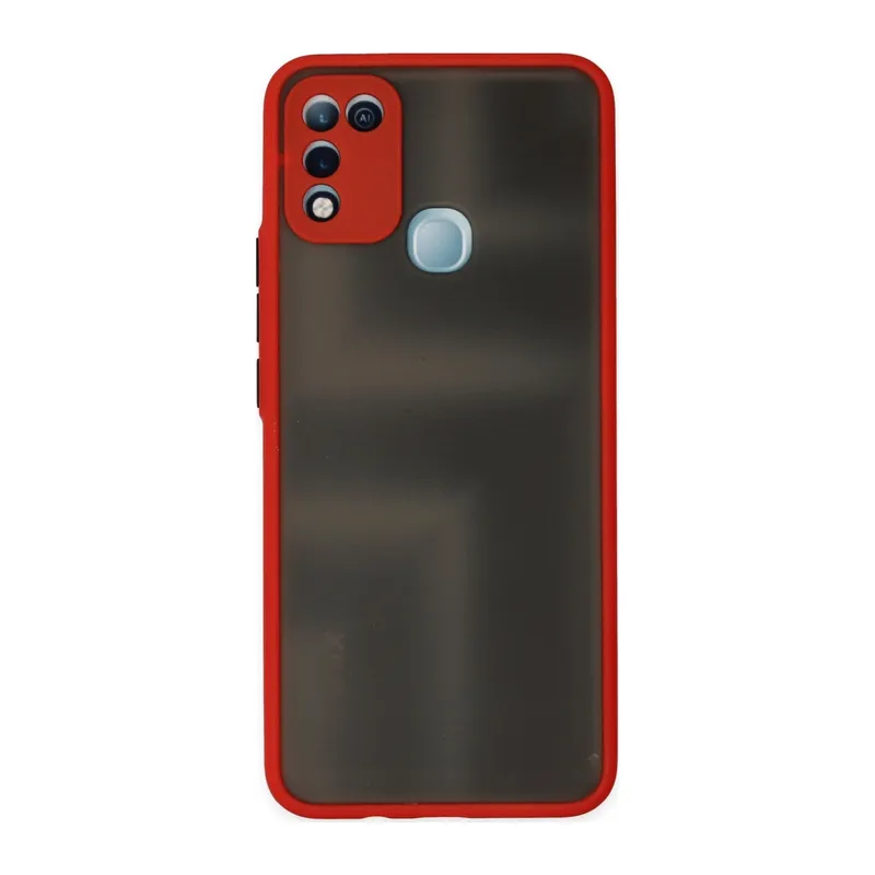 İnfinix Hot 10 Play Kılıf Montreal Silikon Kapak - Kırmızı