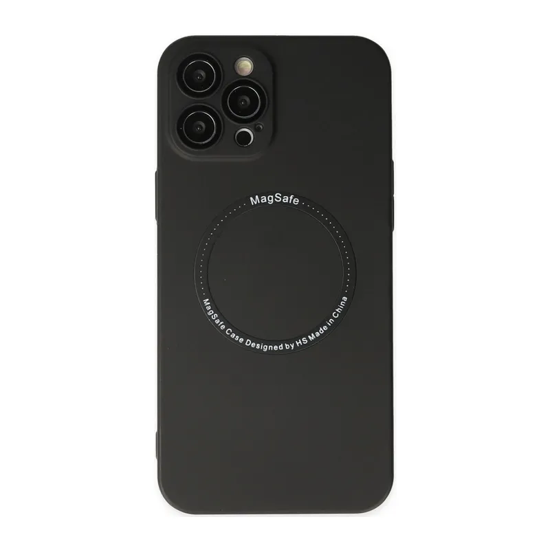 İphone 12 Pro Kılıf Jack Magneticsafe Lens Silikon - Siyah
