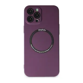 İphone 12 Pro Kılıf Jack Magneticsafe Lens Silikon - Mürdüm