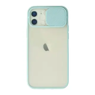 İphone 12 Kılıf Palm Buzlu Kamera Sürgülü Silikon - Turkuaz