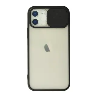 İphone 12 Kılıf Palm Buzlu Kamera Sürgülü Silikon - Siyah