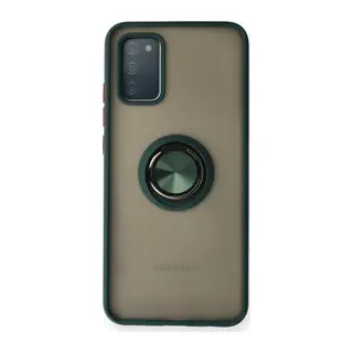 Galaxy A02s Kılıf Montreal Yüzüklü Silikon Kapak - Yeşil