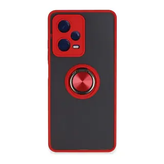 Xiaomi Redmi Note 12 Pro 5g Kılıf Montreal Yüzüklü Silikon Kapak - Kırmızı