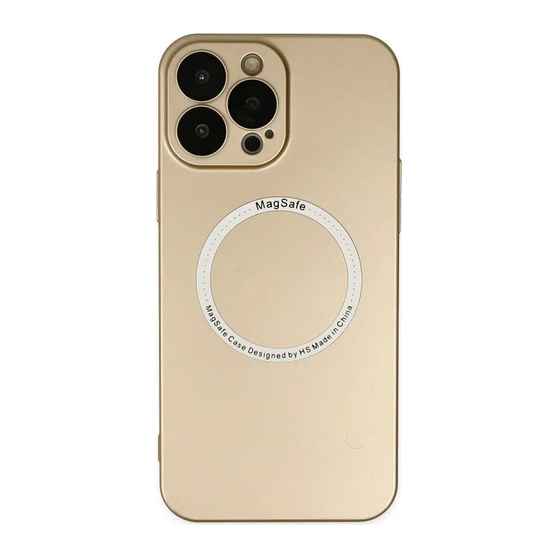 İphone 14 Pro Kılıf Jack Magneticsafe Lens Silikon - Gold