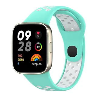Xiaomi Redmi Watch 3 Spor Delikli Kordon (saat Değildir) - Turkuaz-beyaz