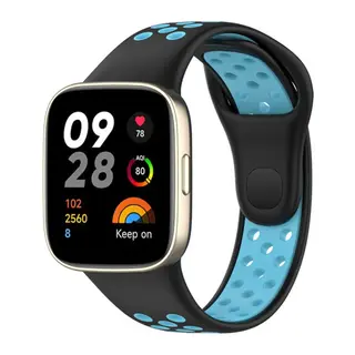 Xiaomi Redmi Watch 3 Spor Delikli Kordon (saat Değildir) - Siyah-mavi