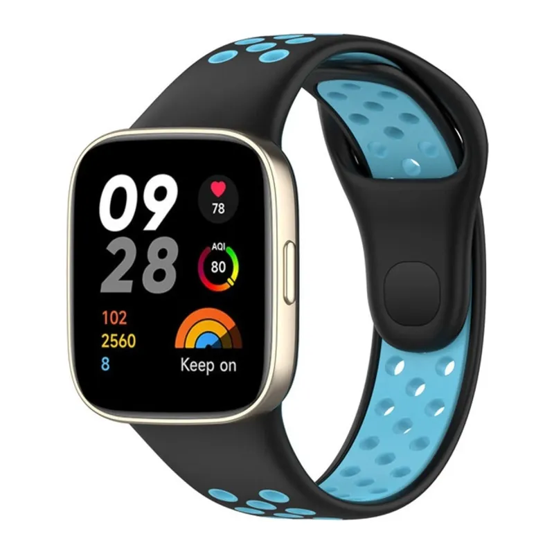 Xiaomi Redmi Watch 3 Spor Delikli Kordon (saat Değildir) - Siyah-mavi