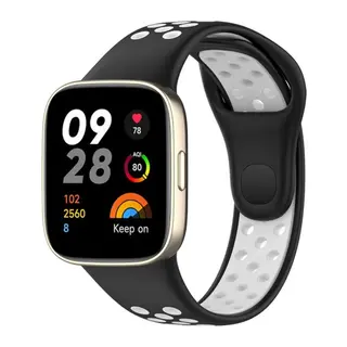 Xiaomi Redmi Watch 3 Spor Delikli Kordon (saat Değildir) - Siyah-beyaz