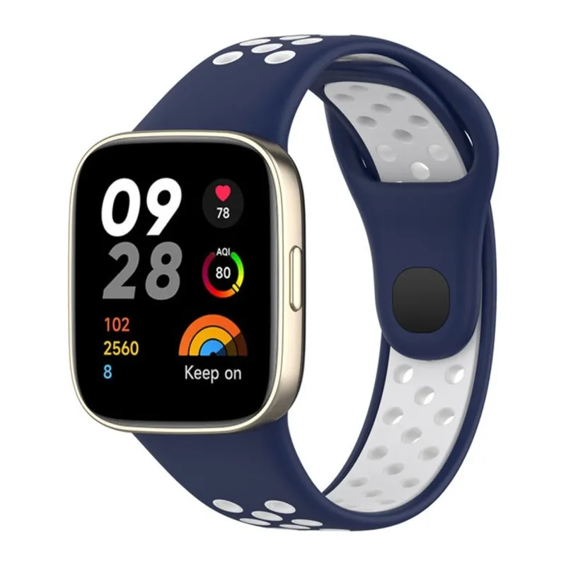 Xiaomi Redmi Watch 3 Spor Delikli Kordon (saat Değildir) - Lacivert-beyaz
