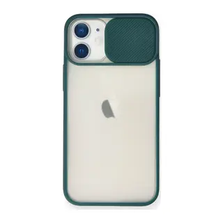 İphone 11 Kılıf Palm Buzlu Kamera Sürgülü Silikon - Yeşil