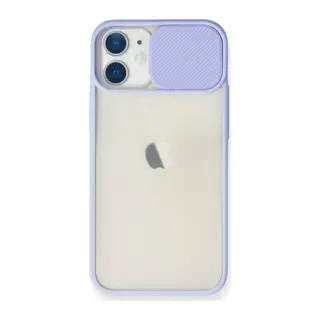 İphone 11 Kılıf Palm Buzlu Kamera Sürgülü Silikon - Lila
