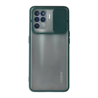 Oppo Reno 5 Lite Kılıf Palm Buzlu Kamera Sürgülü Silikon - Yeşil