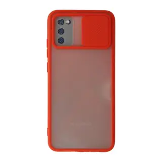 Galaxy A02s Kılıf Palm Buzlu Kamera Sürgülü Silikon - Kırmızı