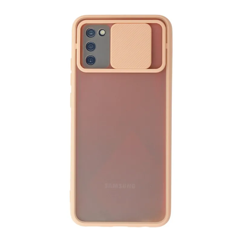 Galaxy A02s Kılıf Palm Buzlu Kamera Sürgülü Silikon - Pembe