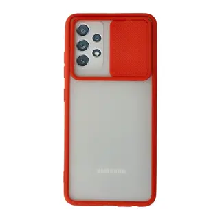 Galaxy A52 Kılıf Palm Buzlu Kamera Sürgülü Silikon - Kırmızı