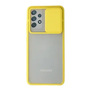 Galaxy A52 Kılıf Palm Buzlu Kamera Sürgülü Silikon - Sarı