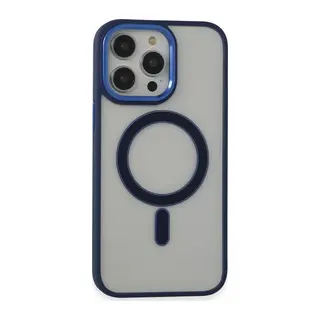 İphone 15 Pro Max Kılıf Room Magneticsafe Silikon - Lacivert