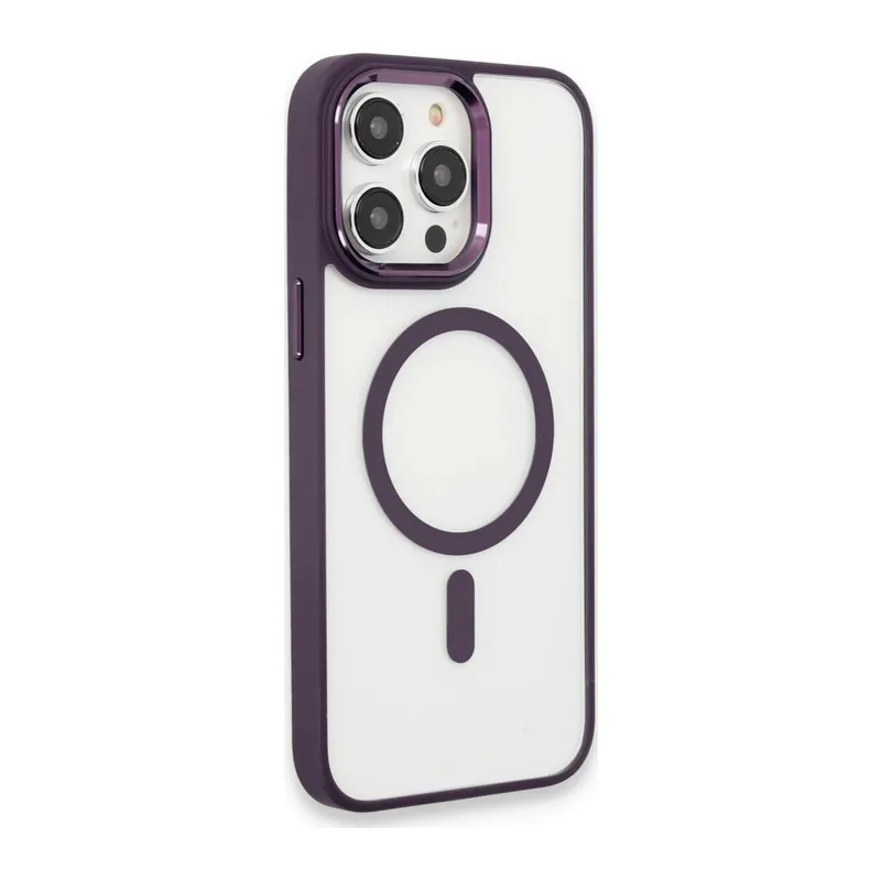 İphone 15 Pro Max Kılıf Room Magneticsafe Silikon - Derin Mor