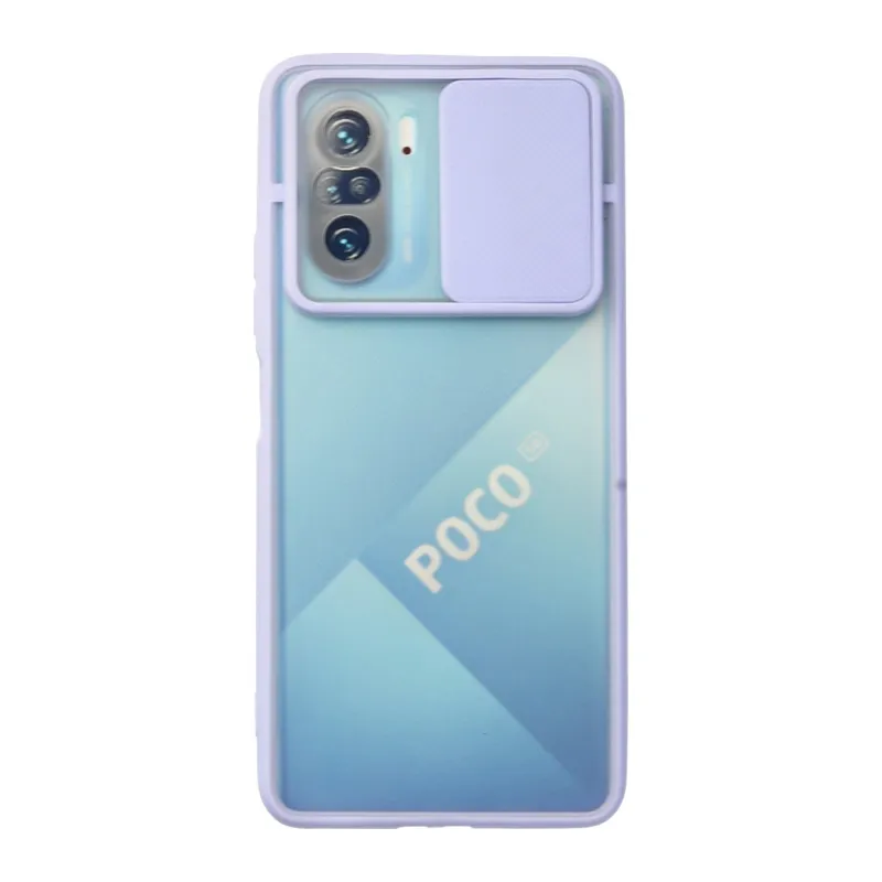 Xiaomi Poco F3 Kılıf Palm Buzlu Kamera Sürgülü Silikon - Lila