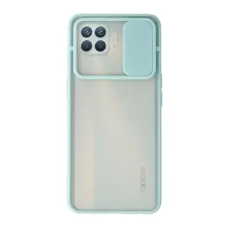 Oppo Reno 4 Lite Kılıf Palm Buzlu Kamera Sürgülü Silikon - Turkuaz