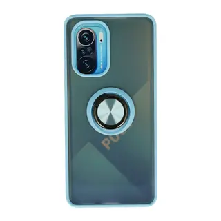 Xiaomi Redmi K40 Kılıf Montreal Yüzüklü Silikon Kapak - Buz Mavi