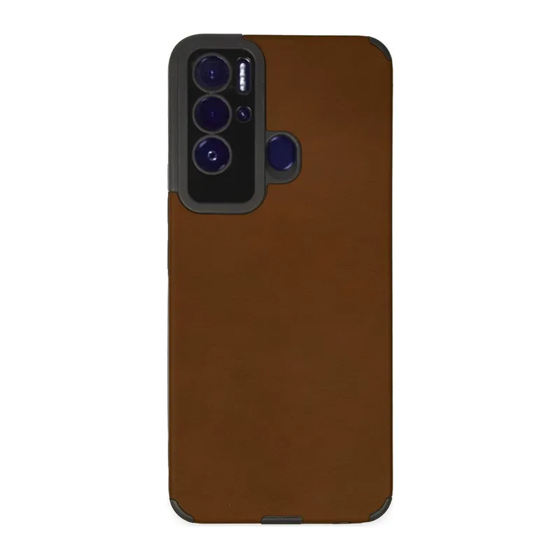 Tecno Pova Neo Kılıf Loop Deri Silikon - Kahverengi