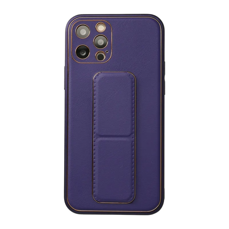İphone 12 Pro Kılıf Coco Deri Standlı Kapak - Mor