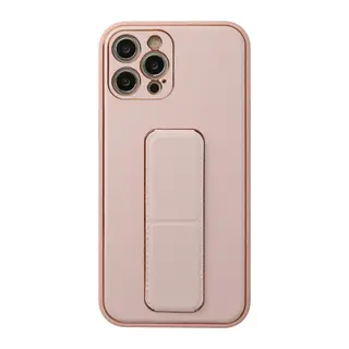 İphone 12 Pro Kılıf Coco Deri Standlı Kapak - Pembe