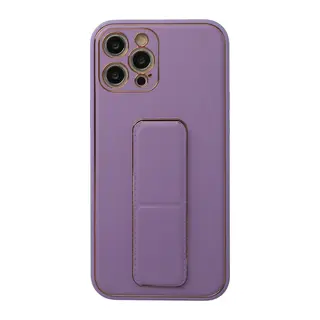 İphone 12 Pro Kılıf Coco Deri Standlı Kapak - Lila
