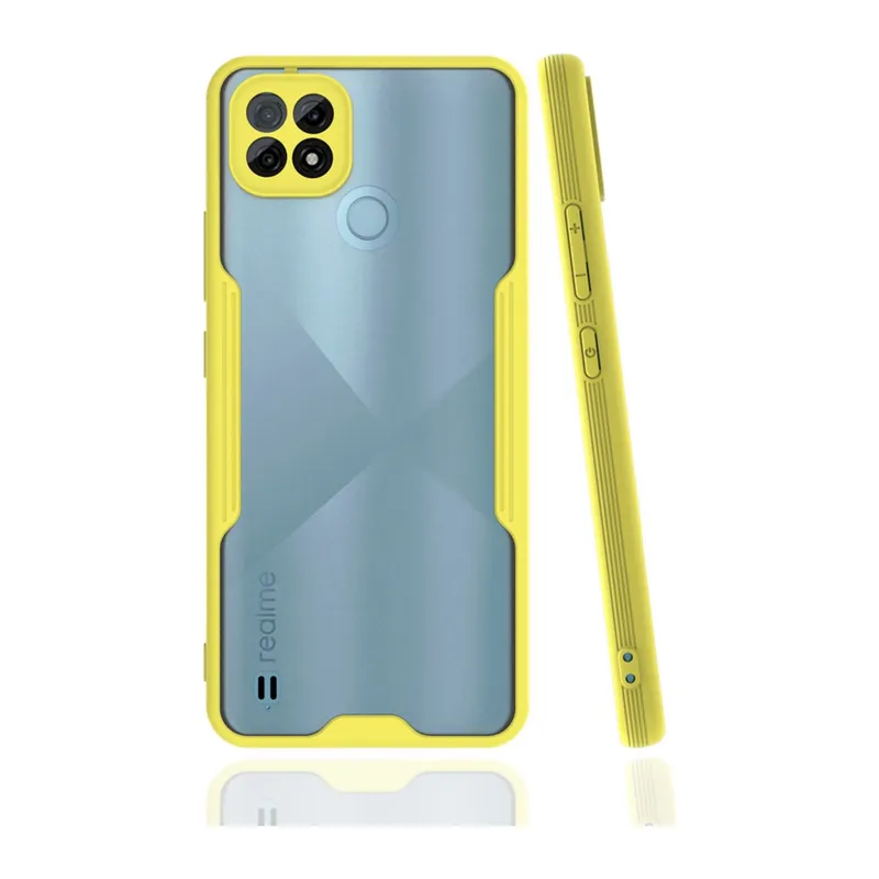 Realme C21 Kılıf Platin Silikon - Sarı