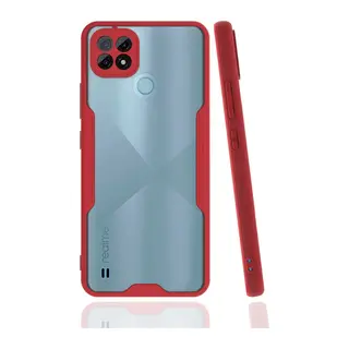 Realme C21 Kılıf Platin Silikon - Kırmızı