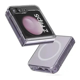 Galaxy Z Flip 5 Kılıf Magneticsafe Şeffaf Silikon - Şeffaf