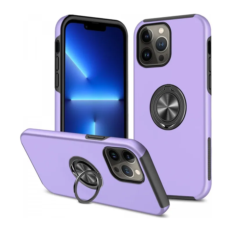 İphone 13 Pro Kılıf Elit Yüzüklü Kapak - Mor