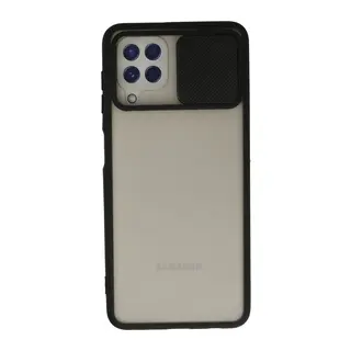 Galaxy A22 Kılıf Palm Buzlu Kamera Sürgülü Silikon - Siyah