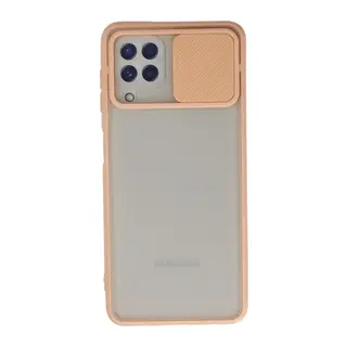 Galaxy A22 Kılıf Palm Buzlu Kamera Sürgülü Silikon - Pembe