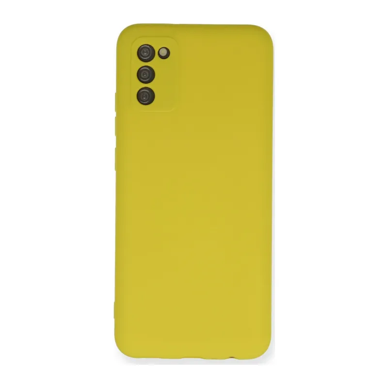 Galaxy A03s Kılıf Nano İçi Kadife Silikon - Sarı