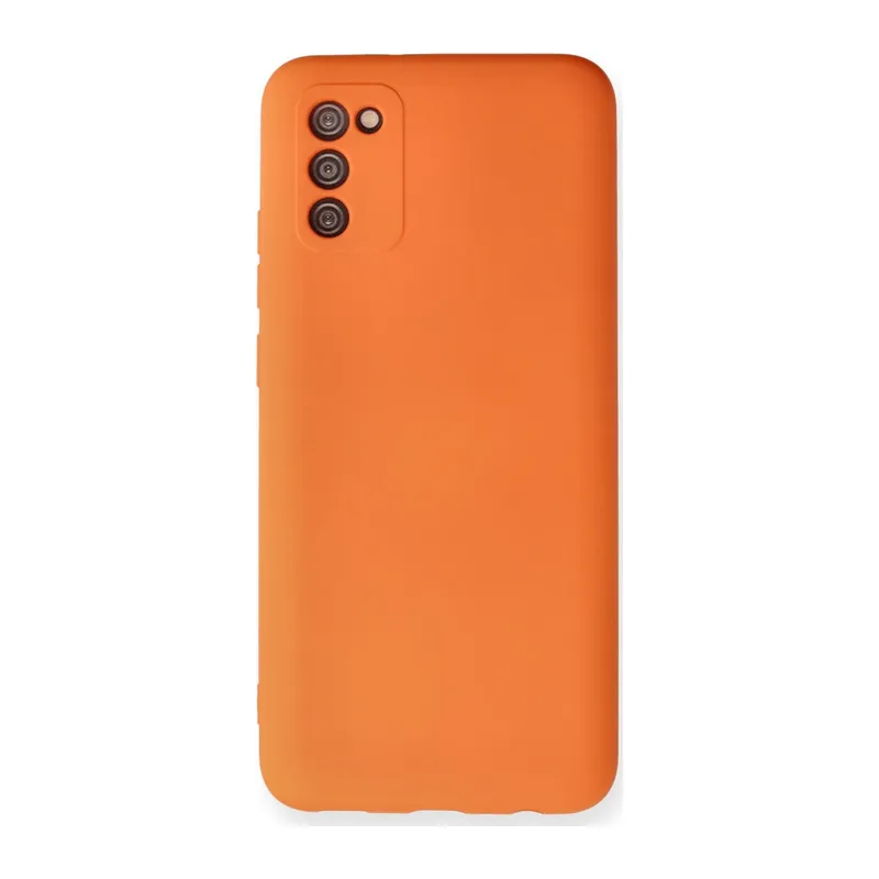 Galaxy A03s Kılıf Nano İçi Kadife Silikon - Turuncu