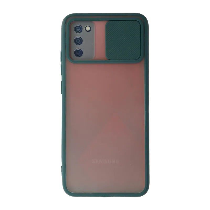 Galaxy A03s Kılıf Palm Buzlu Kamera Sürgülü Silikon - Yeşil
