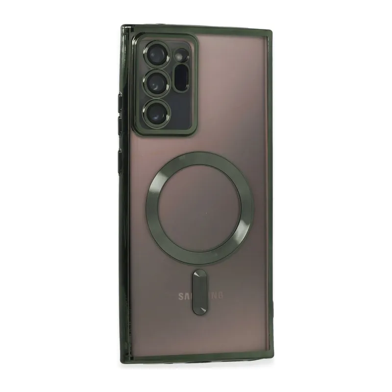 Galaxy Note 20 Ultra Kılıf Kross Magneticsafe Kapak - Koyu Yeşil
