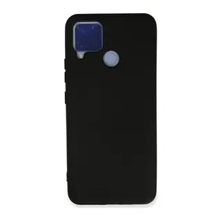 Realme C15 Kılıf Nano İçi Kadife Silikon - Siyah