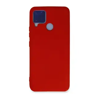 Realme C15 Kılıf Nano İçi Kadife Silikon - Kırmızı