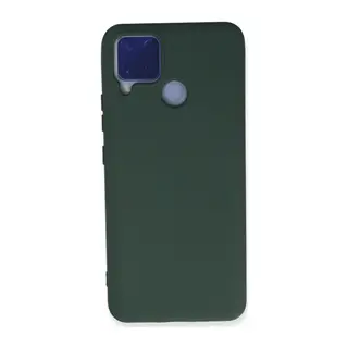 Realme C15 Kılıf Nano İçi Kadife Silikon - Koyu Yeşil