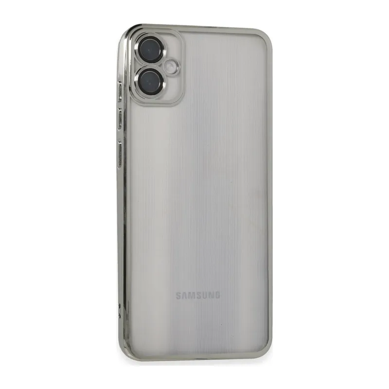 Galaxy A05 Kılıf Razer Lensli Silikon - Gümüş