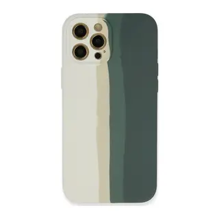 İphone 12 Pro Kılıf Ebruli Lansman Silikon - Beyaz-gri