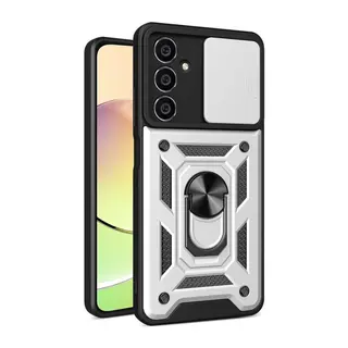 Galaxy A05s Kılıf Pars Lens Yüzüklü Silikon - Gümüş
