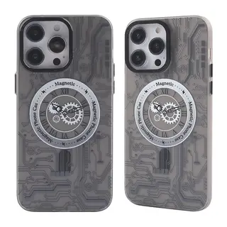 İphone 14 Pro Max Kılıf Apollo Magneticsafe Desenli Kapak - Apollo Siyah - 1