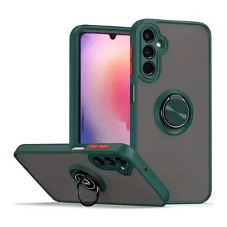 Galaxy S24 Kılıf Montreal Yüzüklü Silikon Kapak - Yeşil