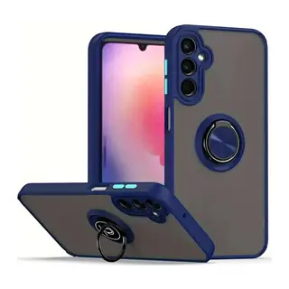 Galaxy S24 Kılıf Montreal Yüzüklü Silikon Kapak - Lacivert
