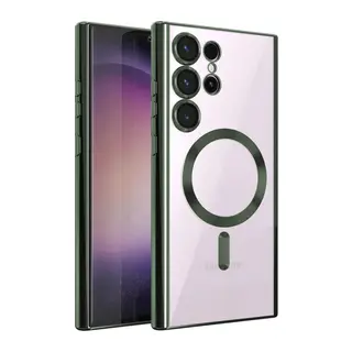Galaxy S23 Ultra Kılıf Kross Magneticsafe Kapak - Koyu Yeşil