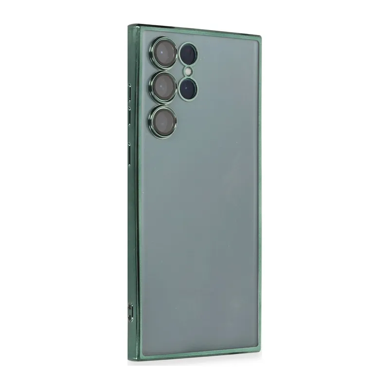 Galaxy S22 Ultra Kılıf Razer Lensli Silikon - Yeşil